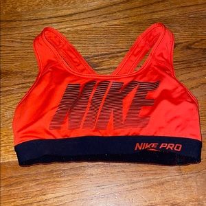 Red Nike Pro sports bra